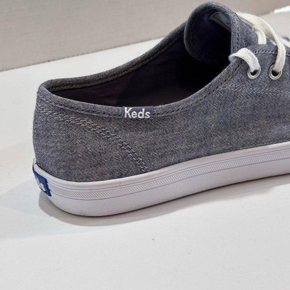 EUC Ked's Women's Kickstart Canvas Sneakers SZ 9 Blue Gray White Lace Up - Picture 2 of 9